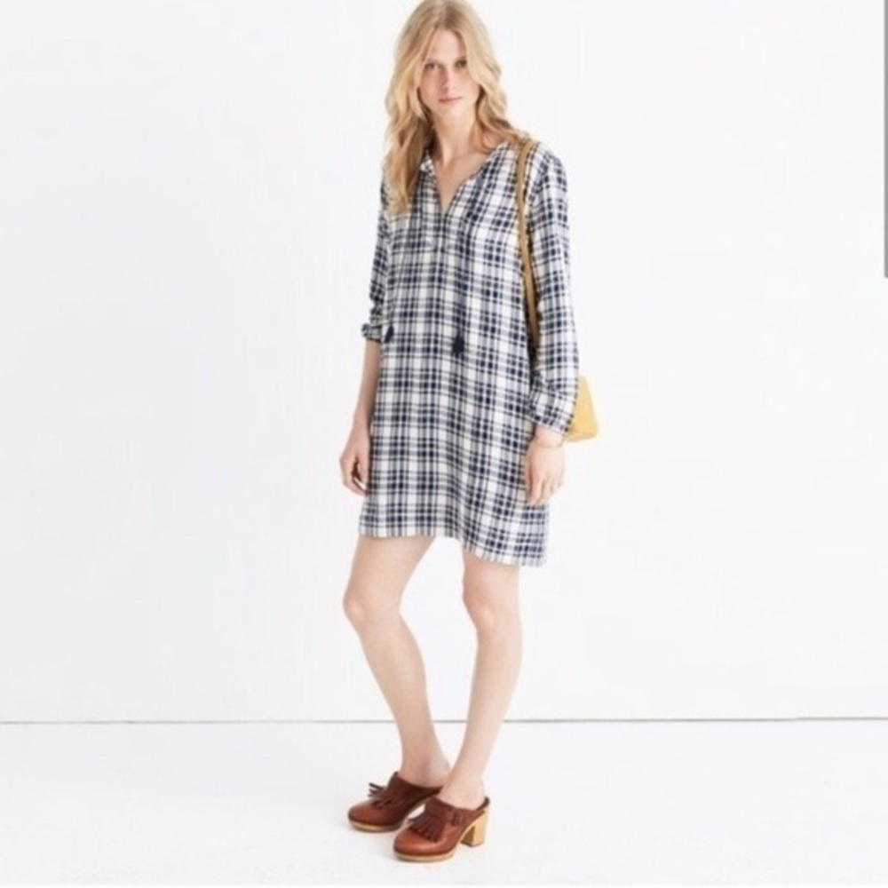 Madewell Plaid Artiste Tunic Shift Dress Size Small NWOT - Picture 4 of 11